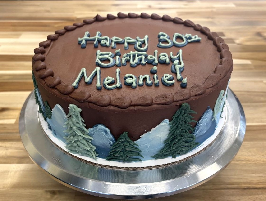 Mountains & Trees Chocolate Cake